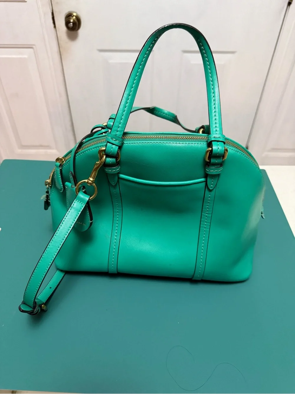 Coach Madison Leather Small Madeline Satchel (or Mini Dome Satchel) Kelly green